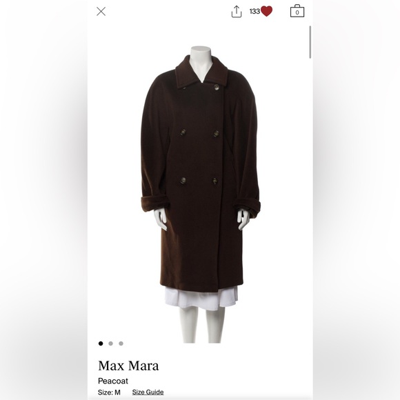 MaxMara Jackets & Blazers - MaxMara long chocolate brown oversized wool peacoat size Medium